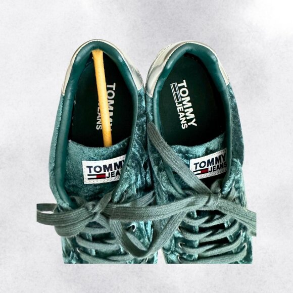 Emerald Green Platform Velvet Sneakers (US 9) - Picture 4 of 7